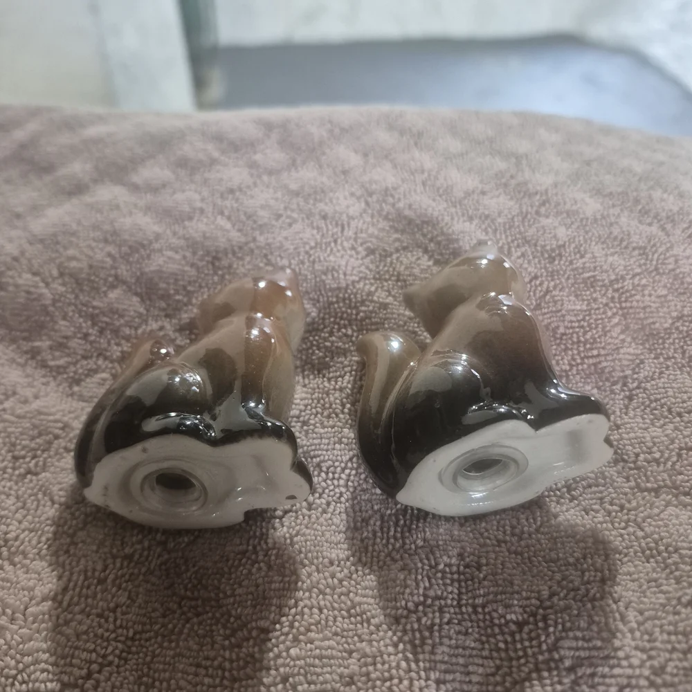 Ceramic Fox Small Pet Figurine - Brown/Black